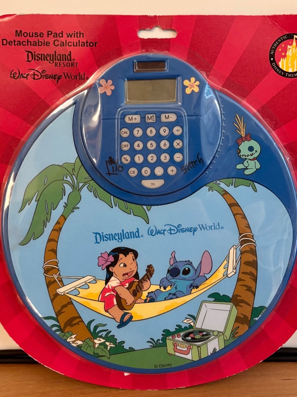 Lilo & Stitch Mouse Pad w Detachable Calculator Walt Disney World Disneyland NIP